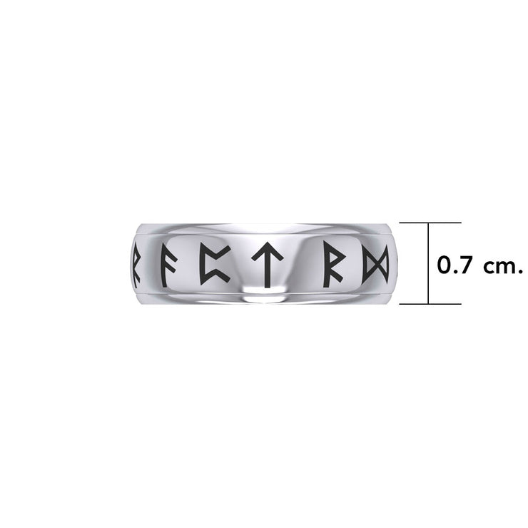 Runic Silver Spinner Ring TRI1296