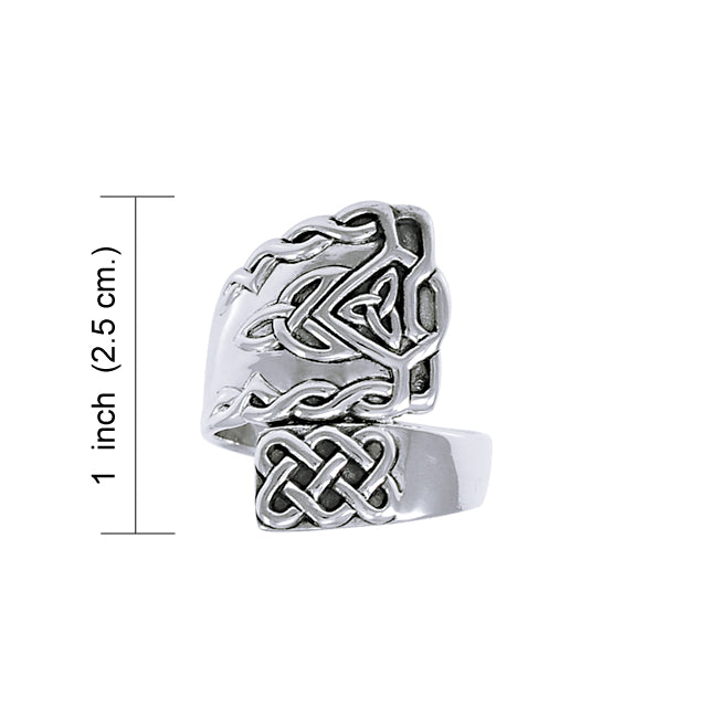 A whisper of the eternity ~ Celtic Knotwork Sterling Silver Spoon Ring TRI1304