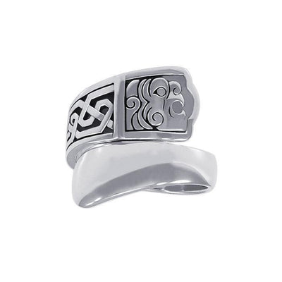 Encompassing both a single moment and eternity ~ Celtic Knotwork Sterling Silver Spoon Ring TRI1306