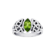 In the belief of the powerful three ~ Celtic Trinity Knot Sterling Silver Ring with a Gemstone centerpiece TRI1342