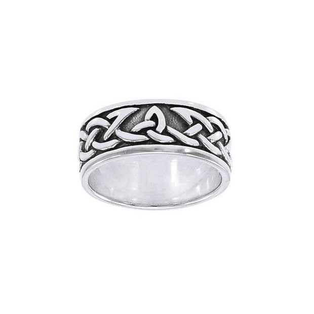 Honoring the eternal symbolism Celtic Knotwork ~ Sterling Silver Band Ring TRI1358