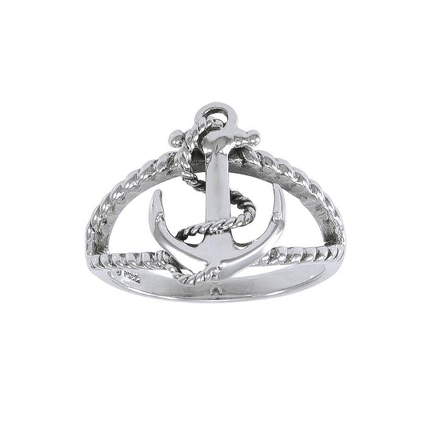 Rope Anchor Sterling Silver Ring TRI1461