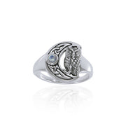Celtic Owl Moon Ring TRI1542