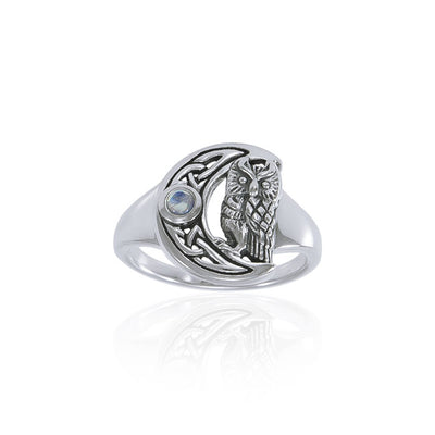 Celtic Owl Moon Ring TRI1542
