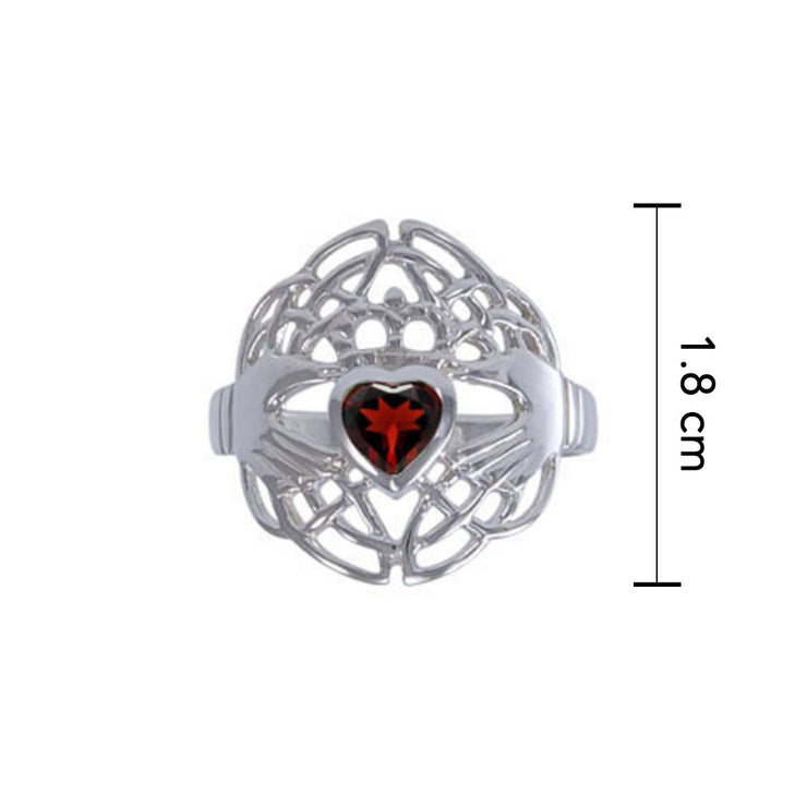 Celtic Claddagh Love Spell Sterling Silver Ring TRI1560