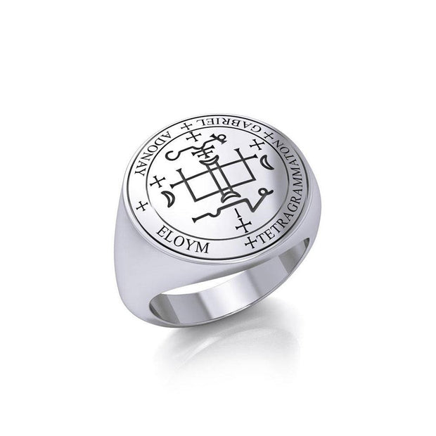 Archangel Gabriel Sigil Silver Ring TRI1565 - Wholesale Jewelry
