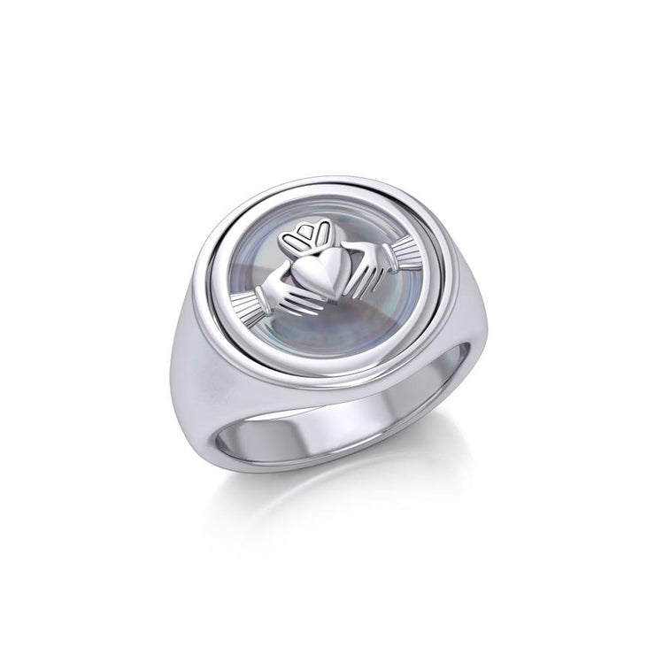Irish Claddagh Silver Flip Ring TRI157