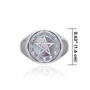 Pentacle with Moon Phase Flip Ring TRI160 Ring