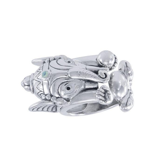 Om Ganesh Silver Ring TRI1647