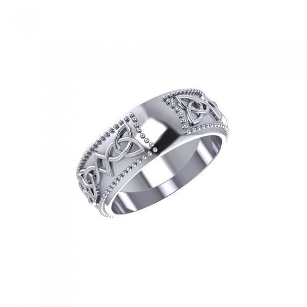 A compelling representation of eternity ~ Sterling Silver Celtic Knotwork Spiral Band Ring TRI1692