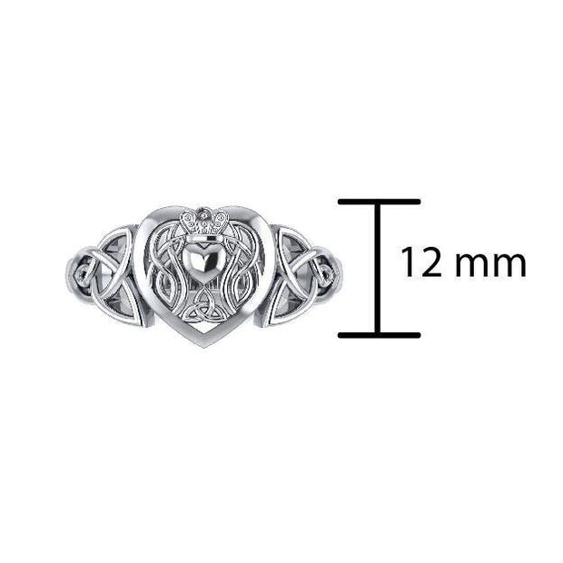 I give you my love for a lifetime ~ Celtic Knotwork and Hearts Sterling Silver Ring TRI1696
