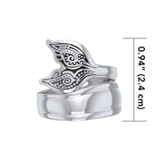 Aboriginal Whale Tail Sterling Silver Spoon Ring TRI1734