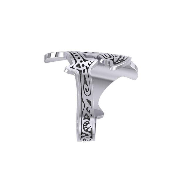 Aboriginal Shark Silver Spoon Ring TRI1736