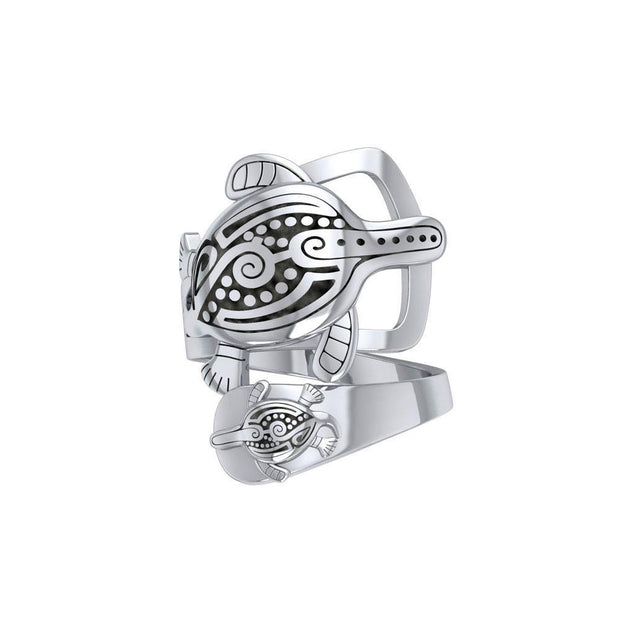 Aboriginal Inspired Turtle Sterling Silver Ring TRI1739