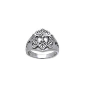 Green Man Silver Ring TRI175