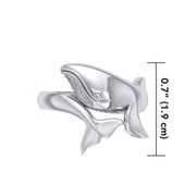 Graceful Bull Whale Silver Ring TRI1766