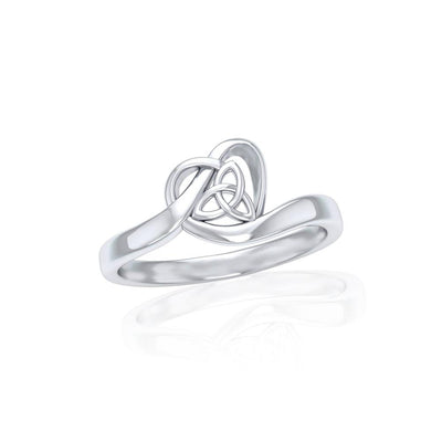 Heart with Celtic Trinity Knot Silve Ring TRI1785 Ring