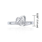 Heart with Celtic Trinity Knot Silve Ring TRI1785