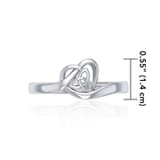 Heart with Celtic Trinity Knot Silve Ring TRI1785 Ring