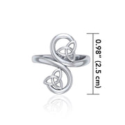 Celtic Trinity Knot Spiral Silver Ring TRI1786