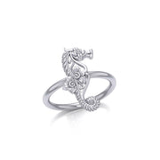 A touch of whimsical sea vibe Silver Seahorse Filigree Ring TRI1794 Ring