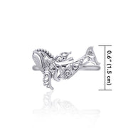A gift of solitude Sterling Silver Humpback Whale Filigree Ring Jewelry TRI1795
