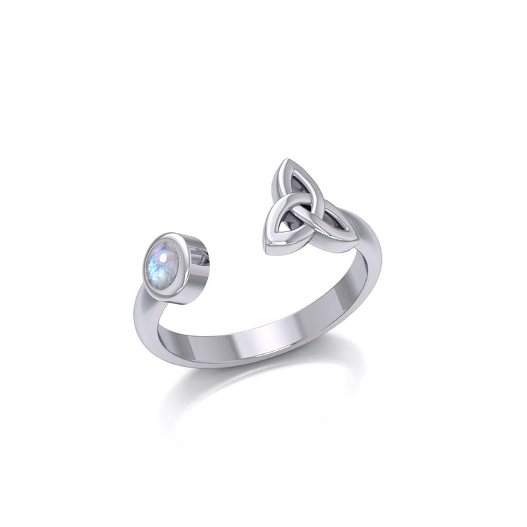 Small Silver Trinity Knot Ring with Gemstone TRI1799 Ring