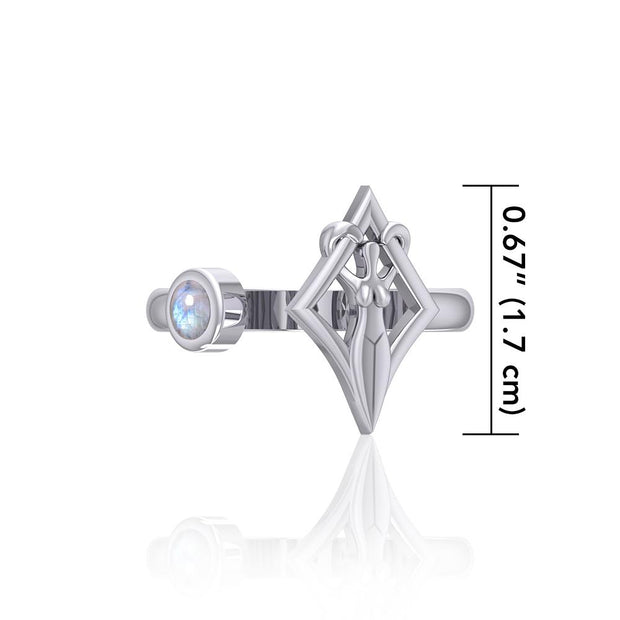 Small Silver Goddess Ring with Gemstone TRI1801 Ring