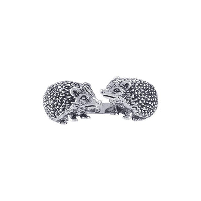 Kissing Porcupines Silver Adjustable Wrap Ring TRI1804