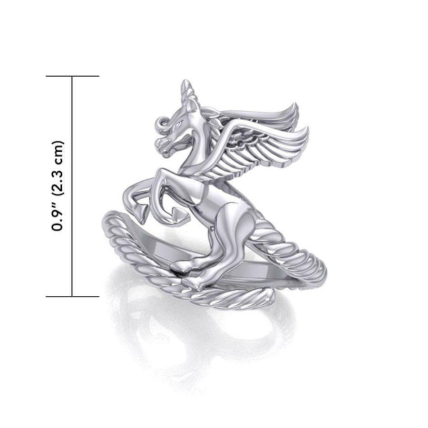 Enchanted Sterling Silver Mythical Unicorn Ring TRI1827