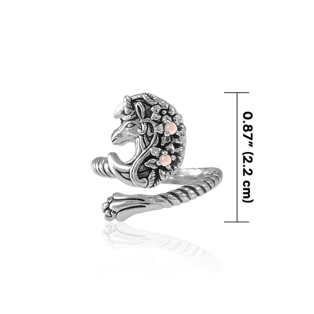 Enchanted Sterling Silver Mythical Unicorn Ring with Gemstone TRI1830