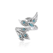Alighting breakthrough of the Mythical Phoenix Silver Ring with Gems TRI1835