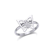 Small Butterfly Silver Ring TRI1866 - Peter Stone Wholesale