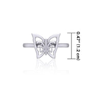 Small Butterfly Silver Ring TRI1866 - Peter Stone Wholesale