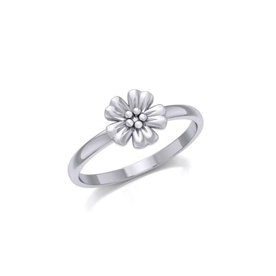 Small Flower Silver Ring TRI1869 - Peter Stone Wholesale