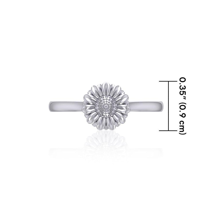 Small Daisy Flower Silver Ring TRI1870