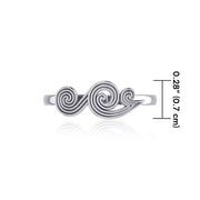 Spiral Wave Silver Ring TRI1872 - Peter Stone Wholesale