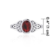 Silver Celtic Ring with Large Oval Gemstone TRI1910