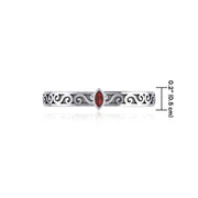 Silver Celtic Spiral Ring with Marquise Gemstone TRI1912