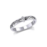 Silver Celtic Spiral Ring with Marquise Gemstone TRI1912