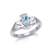 Thistle Silver Ring with Gemstone TRI1915