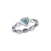 Heart on Braid Silver Ring TRI1924