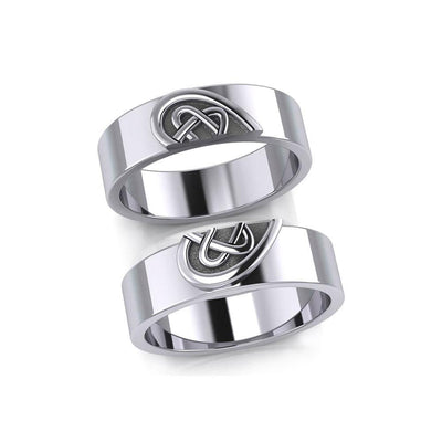 Celtic Heart Love Silver Commitment Band Ring TRI1941 Ring