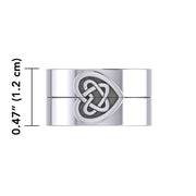 Celtic Heart Love Silver Commitment Band Ring TRI1941