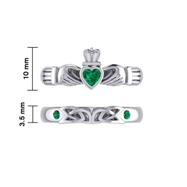 Celtic Claddagh Love Silver Commitment Band Ring TRI1942