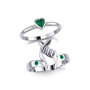 Mini Heart of Love Silver Commitment Band Ring TRI1943