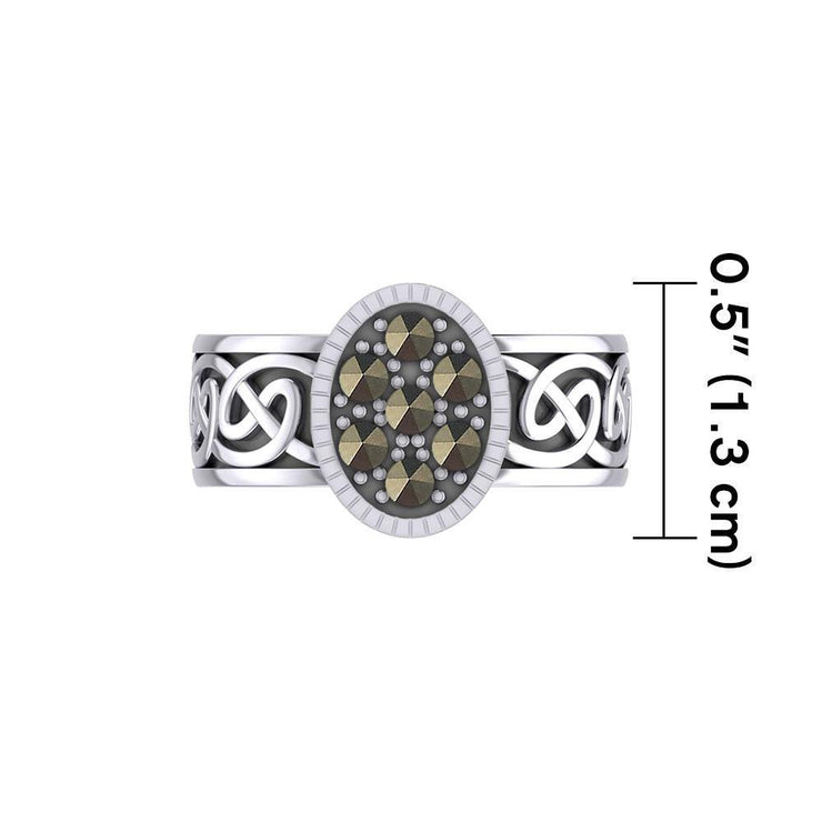 Oval Celtic Ring with Gemstones TRI1954