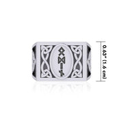 Viking God Odin Runic Silver Signet Men Ring with Triquetra Design TRI1973