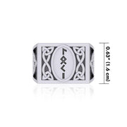 Viking God Loki Runic Silver Signet Men Ring with Triquetra Design TRI1974