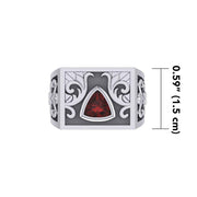 The Recovery with Fleur de lis Silver Signet Men Ring TRI1982